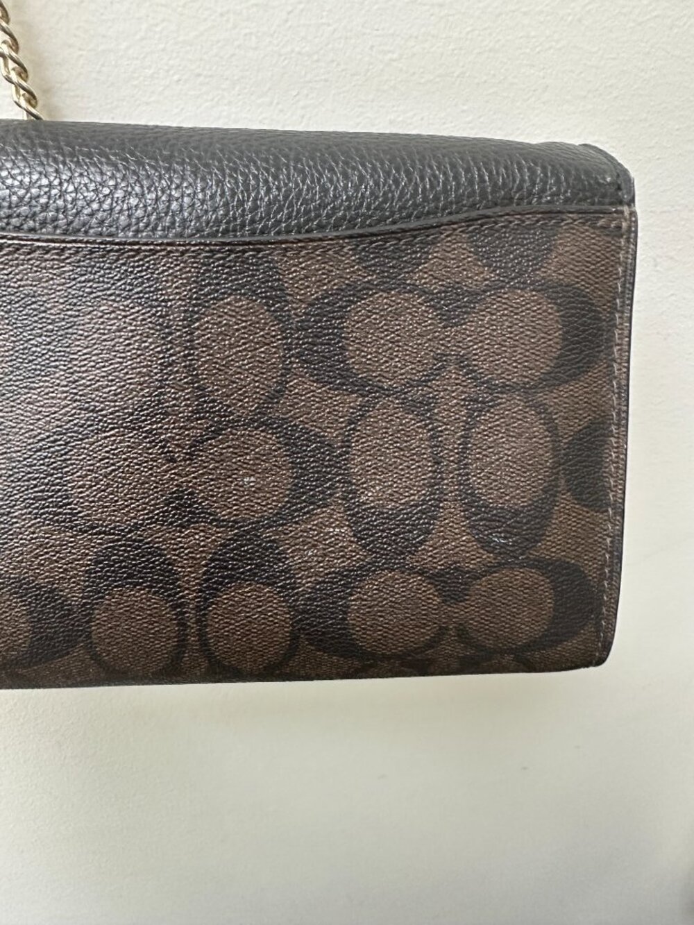 COACH Remi Chain Crossbody in Black/Brown Signature Coated Canvas - Picture 7 of 7